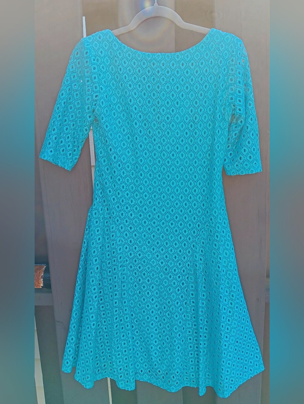 Rabbit Rabbit Rabbit Turquoise Eyelet Knee-length Dress - Picture 3 of 7